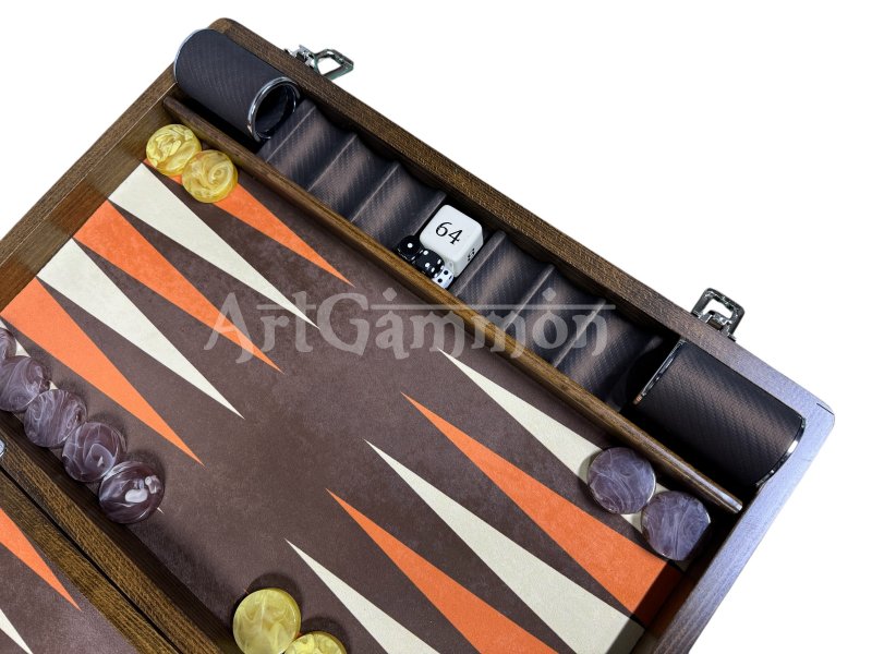 Beech wood Travel Backgammon Set Brownie