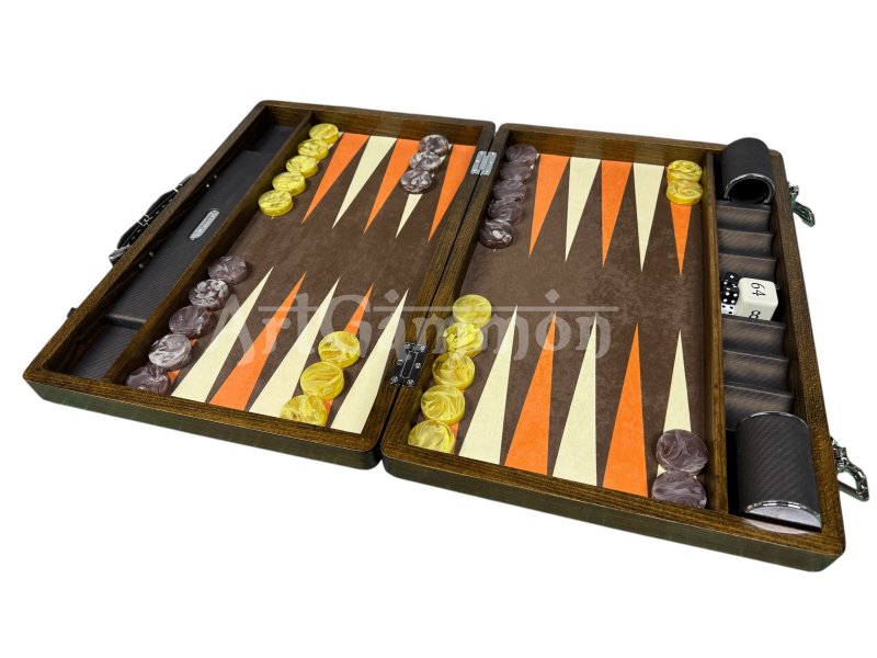 Beech wood Travel Backgammon Set Brownie