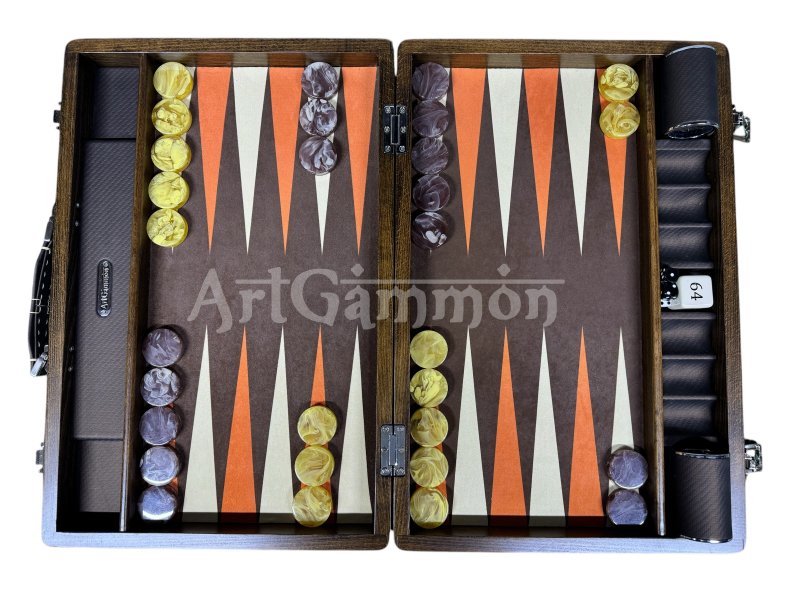 Beech wood Travel Backgammon Set Brownie