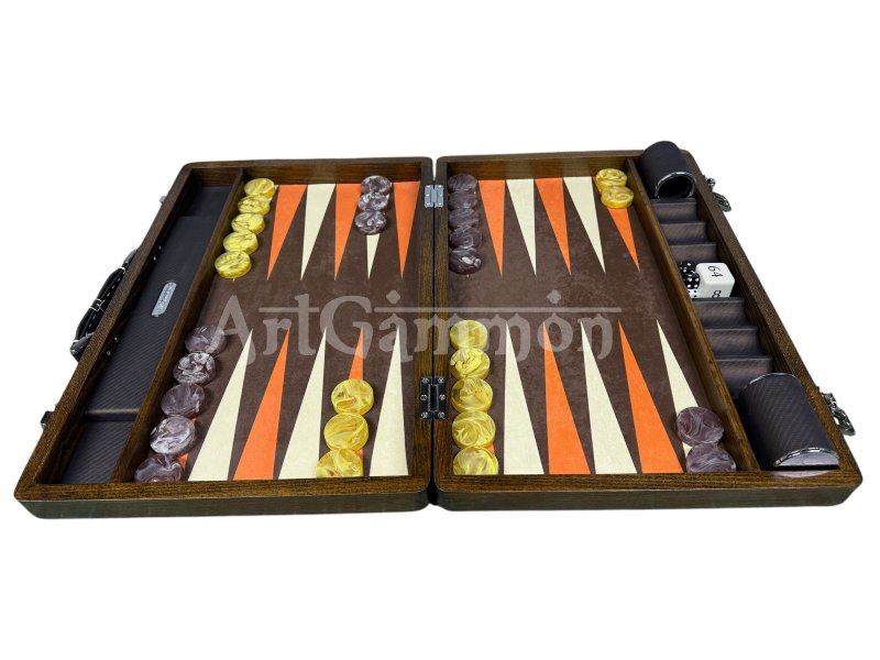 Beech wood Travel Backgammon Set Brownie