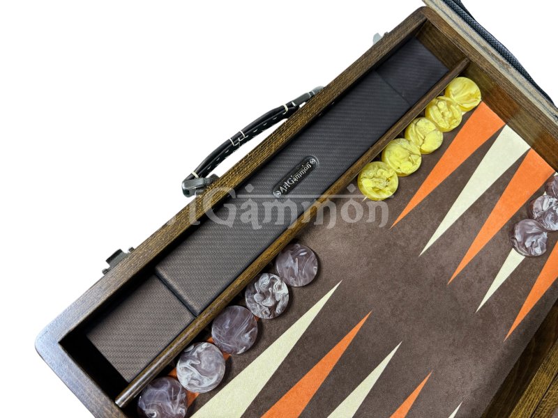 Beech wood Travel Backgammon Set Brownie