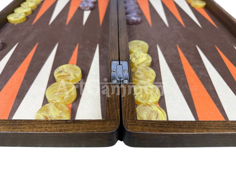 Beech wood Travel Backgammon Set Brownie