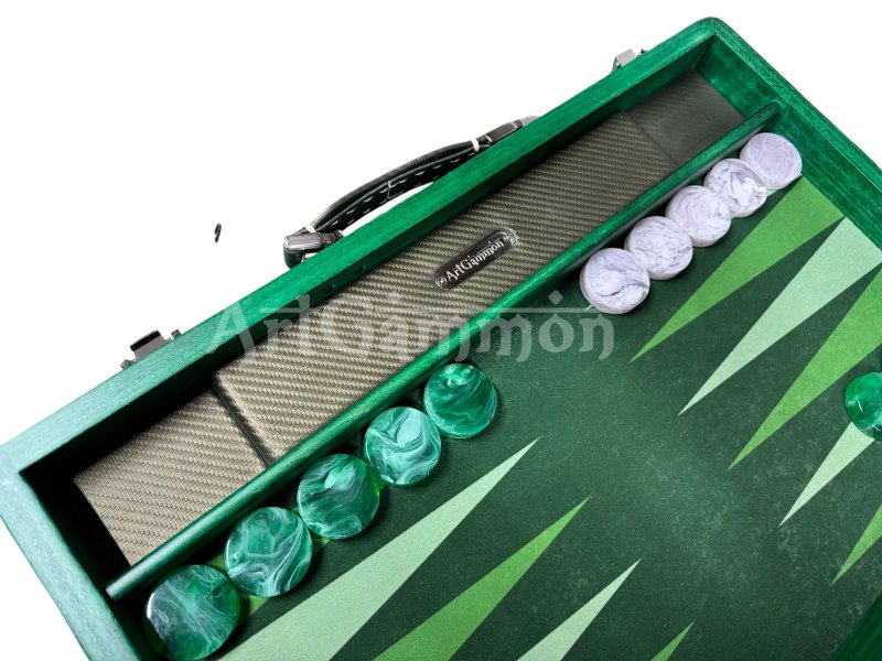 Beech wood Travel Backgammon Set Green