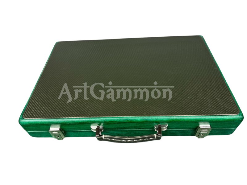 Beech wood Travel Backgammon Set Green