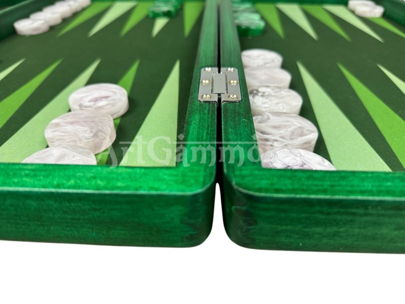 Beech wood Travel Backgammon Set Green