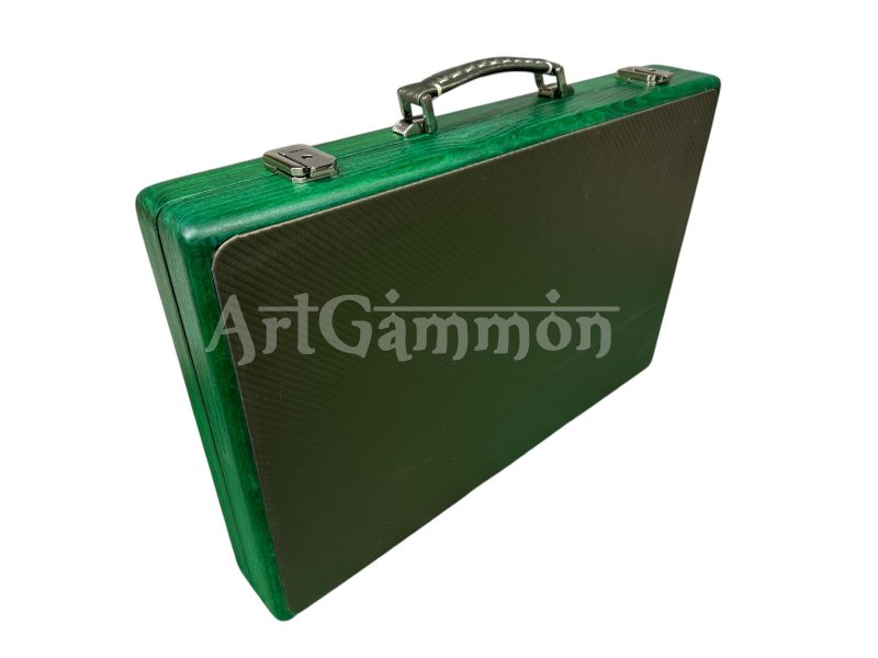 Beech wood Travel Backgammon Set Green